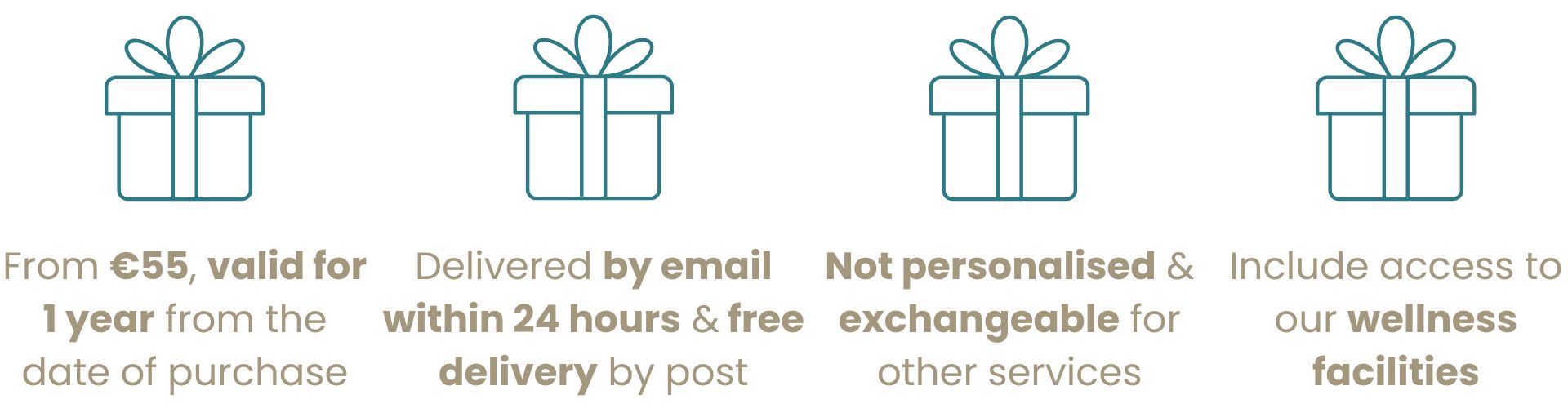 Les avantages de nos bons cadeaux